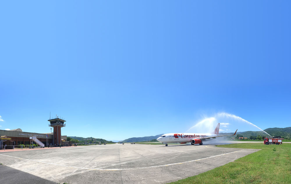 Corendon Airlines - Boeing 737-800 Touched Down  for the first time at Zonguldak Airport