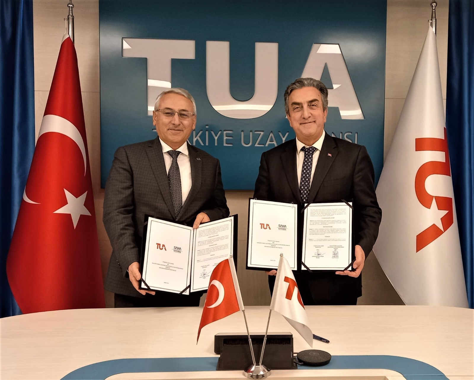 Türkiye Uzay Ajansı (TUA) ve SAHA İstanbul Savunma, Havacılık ve Uzay Kümelenmesi Derneği Arasında Uzay ve Havacılık Alanında Yapılacak Projeler için İş Birliği Protokolü İmzalandı